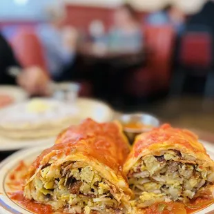 Wet Burrito with sausage and bacon