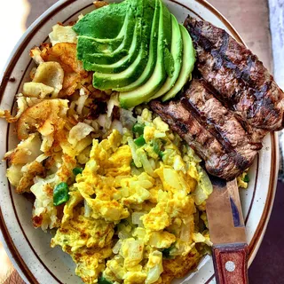 Top Sirloin Steak and 3 Large Eggs