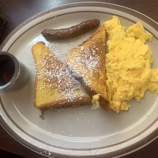 Kids French Toast, 1 Egg, 1 Sausage or Bacon