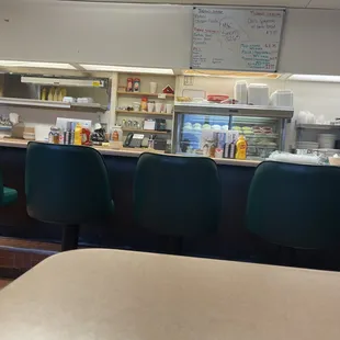 This is only a portion of the very long counter seating.