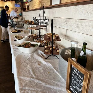 a buffet table