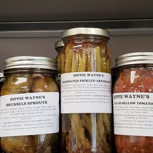 jars of pickled vegetables