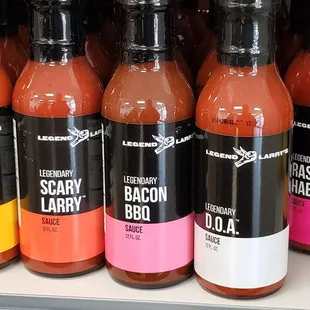 a variety of hot sauces