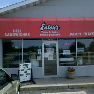 the front of the restaurant