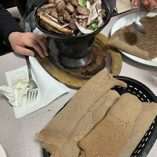 Injera and tibs