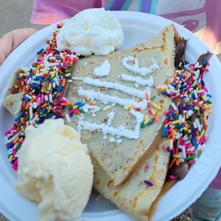 Yummy sweet bday crepe