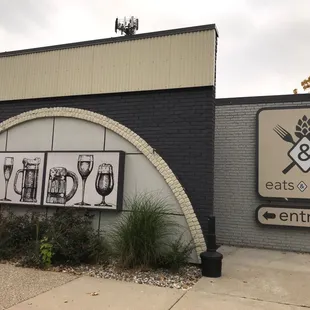 the entrance to the restaurant