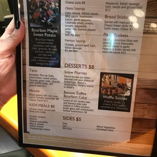 Awesome dessert menu