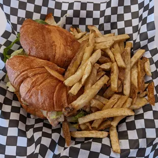 a sandwich and french fries