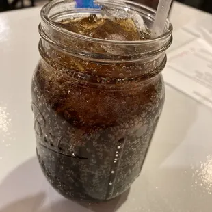 Pepsi served in mason jars