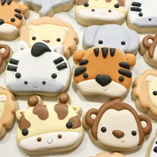 a variety of decorated cookies