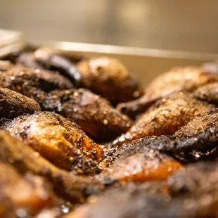 a close up of a tray of food