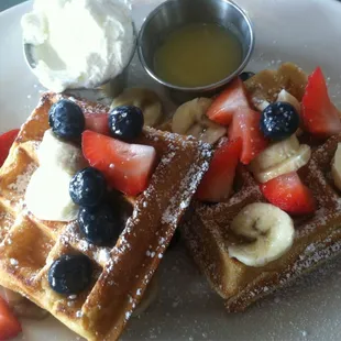 waffle with berries.