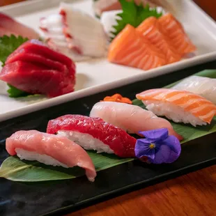 sushi, sushi and sashimi, food, sashimi