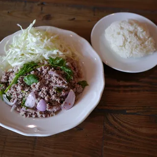 Larb with Sticky Rice Salad