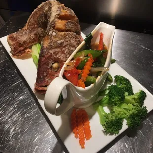 Red snapper with basil sauce