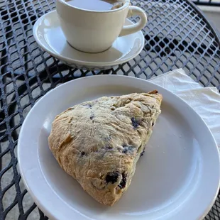 Scone and tea on the patio