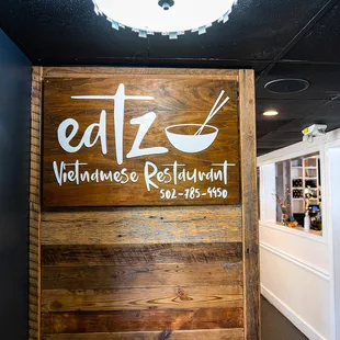 the entrance to the restaurant