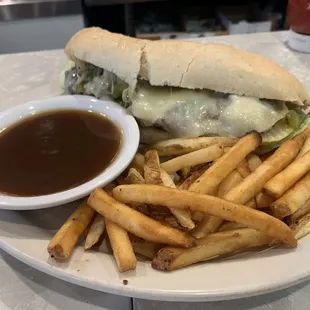 Steak Hoagie, Fries with Gravy!!! Excellent!!!