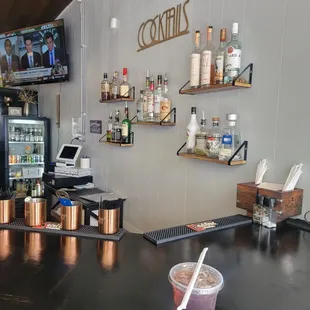 the bar counter