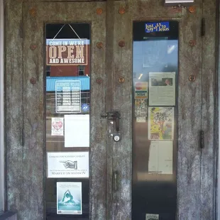 Gorgeous rustic door leads you into a fabulous shop