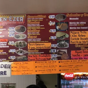 Updated menu and prices