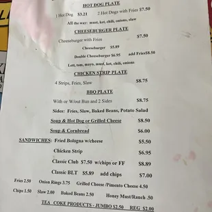 menu