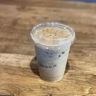 Iced Dirty Vanilla Chai with Oat Milk