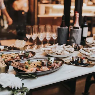 Wedding appetizers in the study.