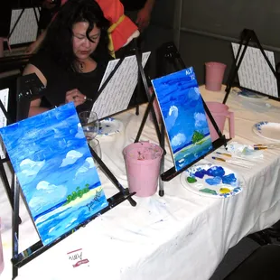  a woman painting