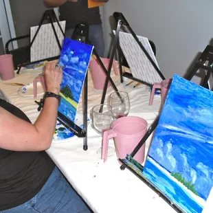  a woman painting