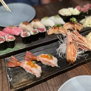 sashimi, sushi, sushi and sashimi, food