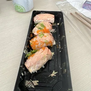 Salmon  was excellent. Super fresh roles and plenty of choices.