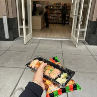 Salmon Aburi and Shrimp Chips = $14 with tip