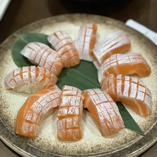 Salmon belly nigiri