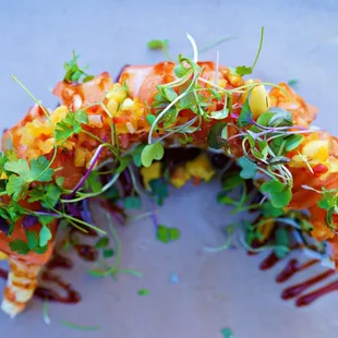 Salmon &amp; mango salsa roll