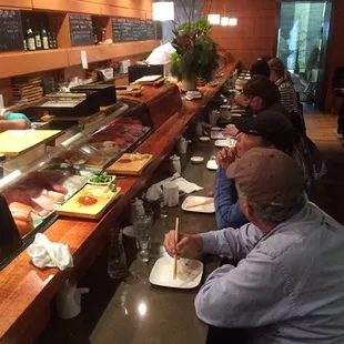 interior, sushi and sashimi