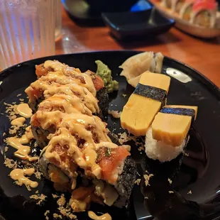 Our tamago nigiri and speciality Godzilla roll