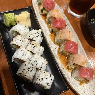 Spicy tuna and Naruto roll