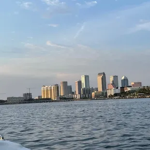 Views from the eBoat in the bay and the river of Downtown Tampa.