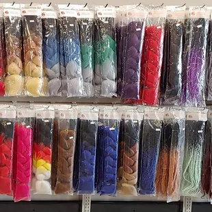 Many colors of braiding hair