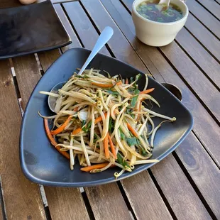 a plate of food on a table
