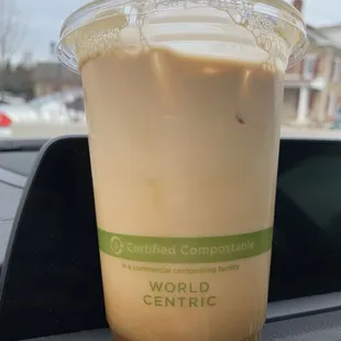 Iced coffee with sugar and half and half