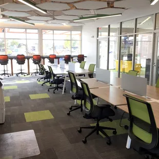 One of Two Coworking Areas with Printer