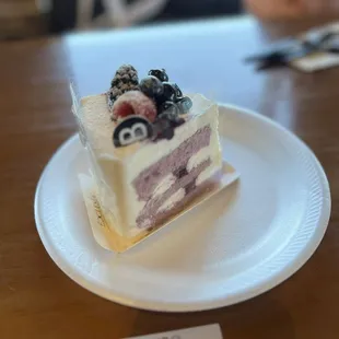 Blue Berry Chiffon Cake Slice