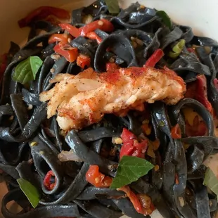 Weekly special: lobster charcoal pasta