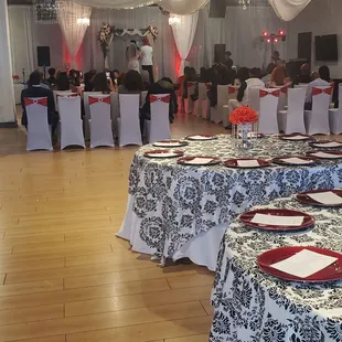 Wedding and reception set up