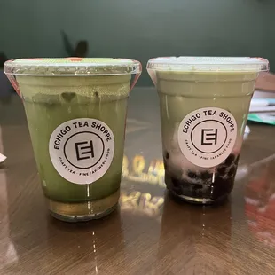 Matcha Cream Soda, Iced Strawberry Matcha Latte