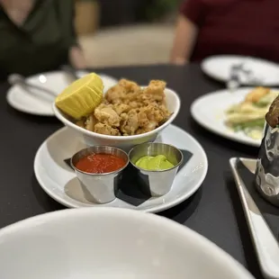 Fried calamari with herb aioli and marinara sauce