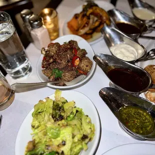 Brussels Sprouts, Pistachio &amp; Fresh Lemon, firecracker cauliflower and Butternut Squash, Pepitas, Strachatella &amp; Honey